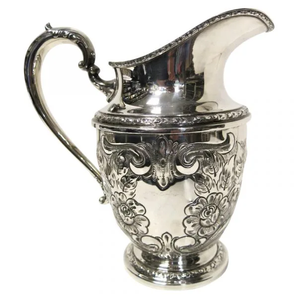 Hand Chased, Sterling Silver Water Pitcher. Talisman Rose