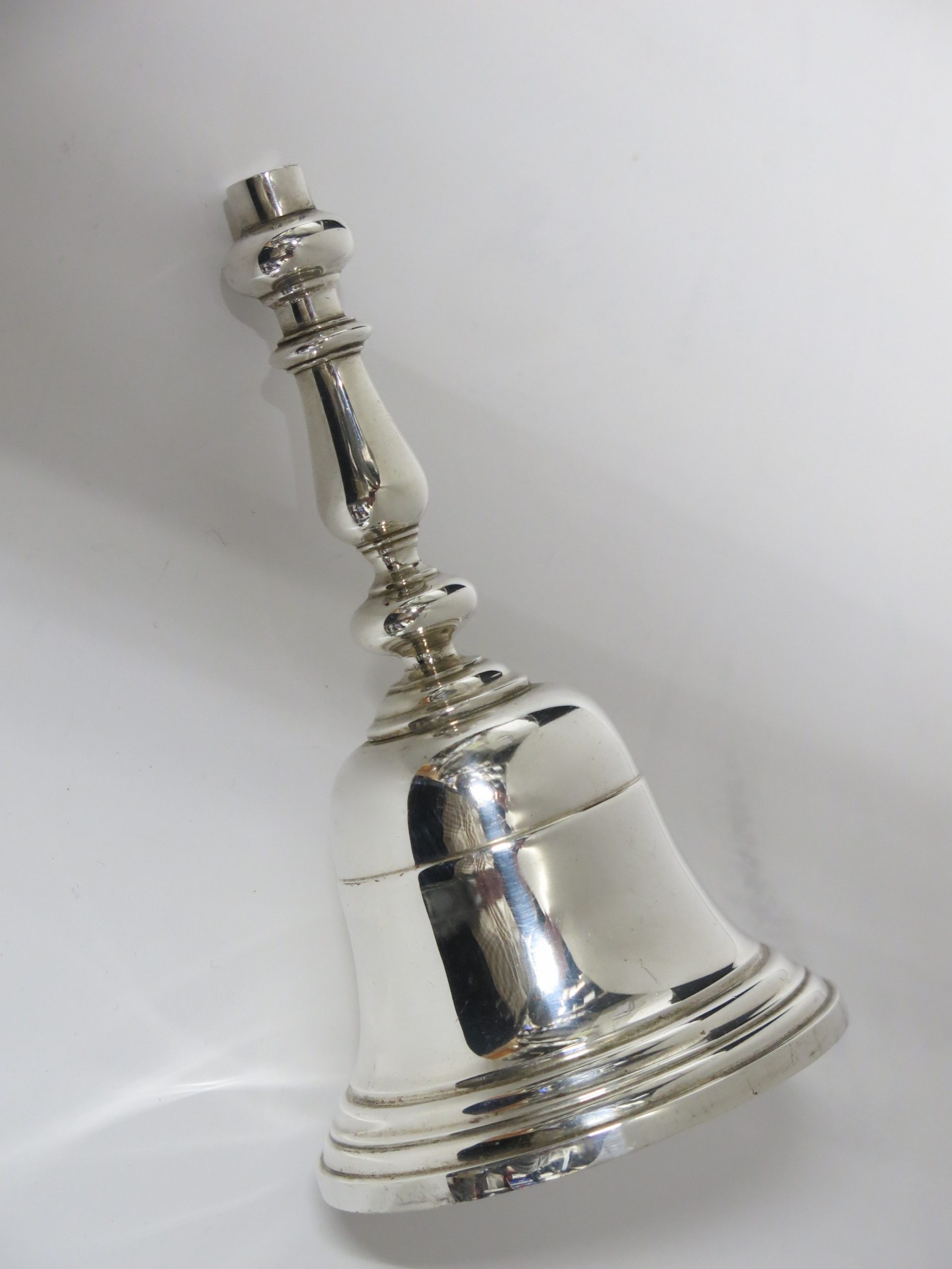 English, Sterling Silver Hallmarked Bell. Comyns London 1925. 5″ Tall. 155 Grams