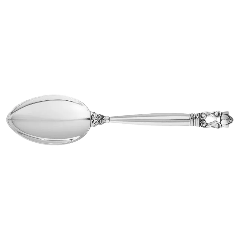 Acorn Pattern By Georg Jensen. Sterling Silver Dessert Spoon. 6.75″